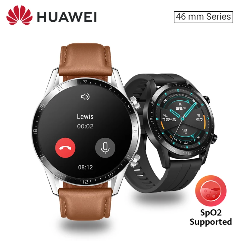 Huawei Watch GT 2 46mm Смарт часы SpO2 с кислородом крови, Bluetooth Smartwatch 5,1, 14 дней работы от аккумулятора, телефонный звонок для Android iOS|Смарт-часы|   | АлиЭкспресс
