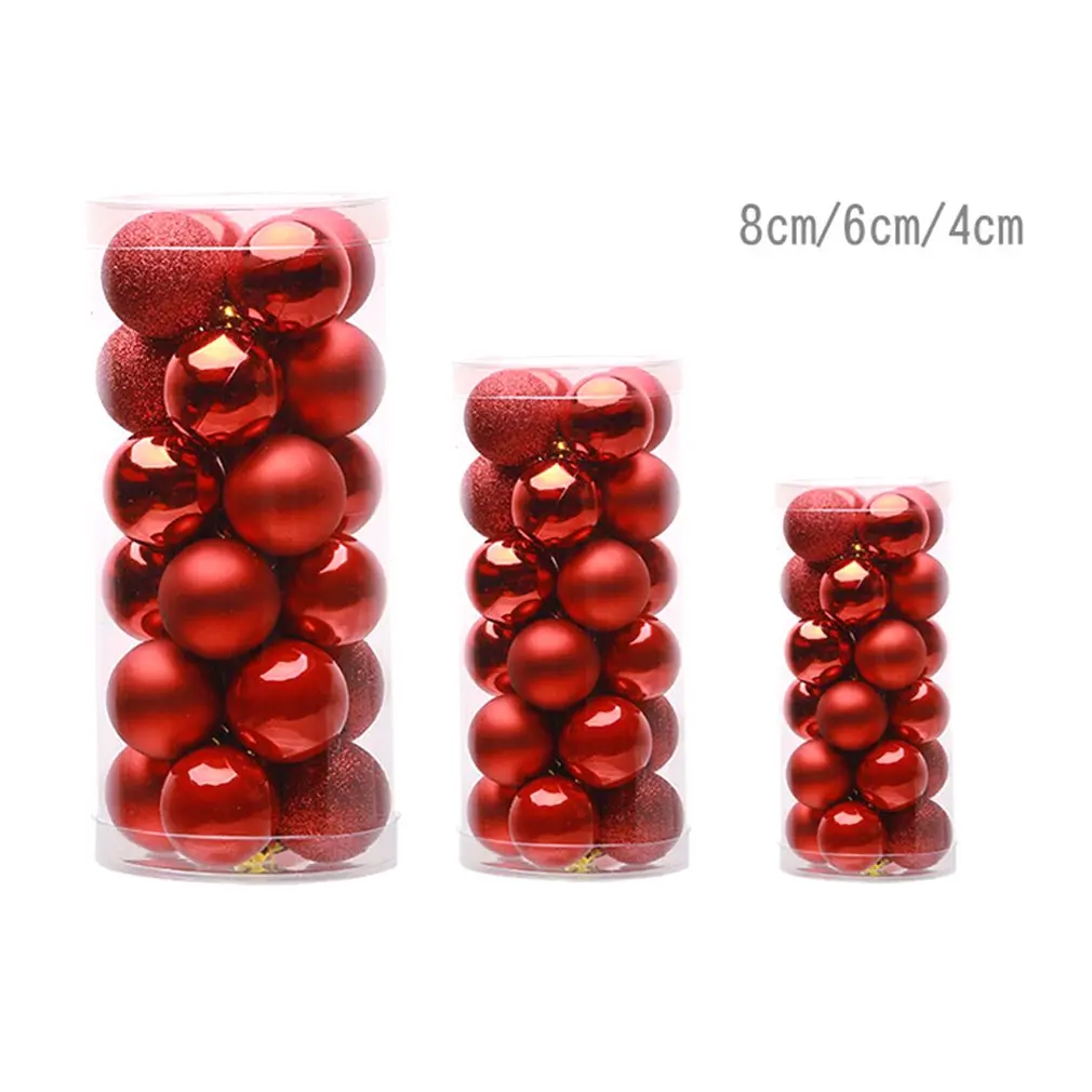 24 шт./компл. блестящая Рождественская елка мяч фенечки вечерние свадебные висячие украшения кулон рождественские украшения с утолщённой меховой опушкой; Размеры 4-8 см