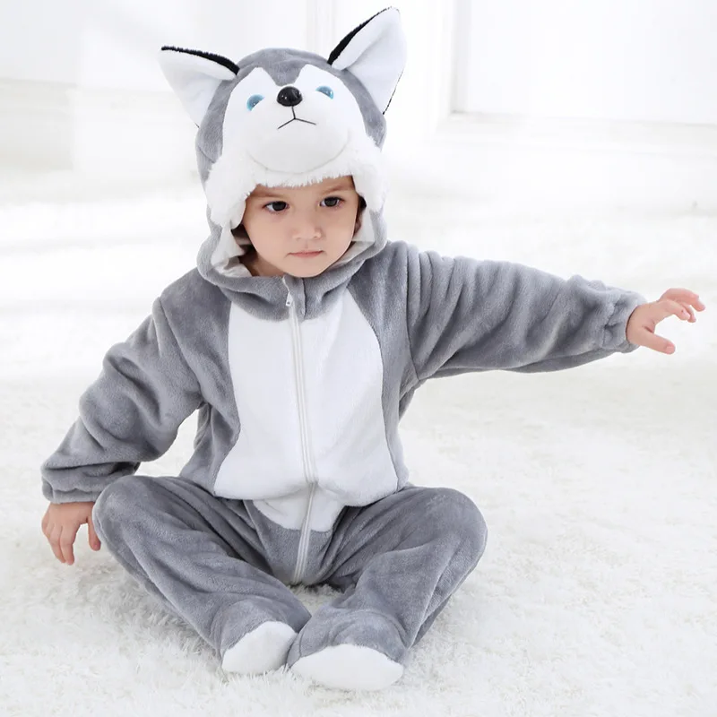 

Spring New Style Childrenswear Flannel Small Greyhound Modeling One-piece Romper Crawling Clothes Single Layer Tolo Rabbit Child