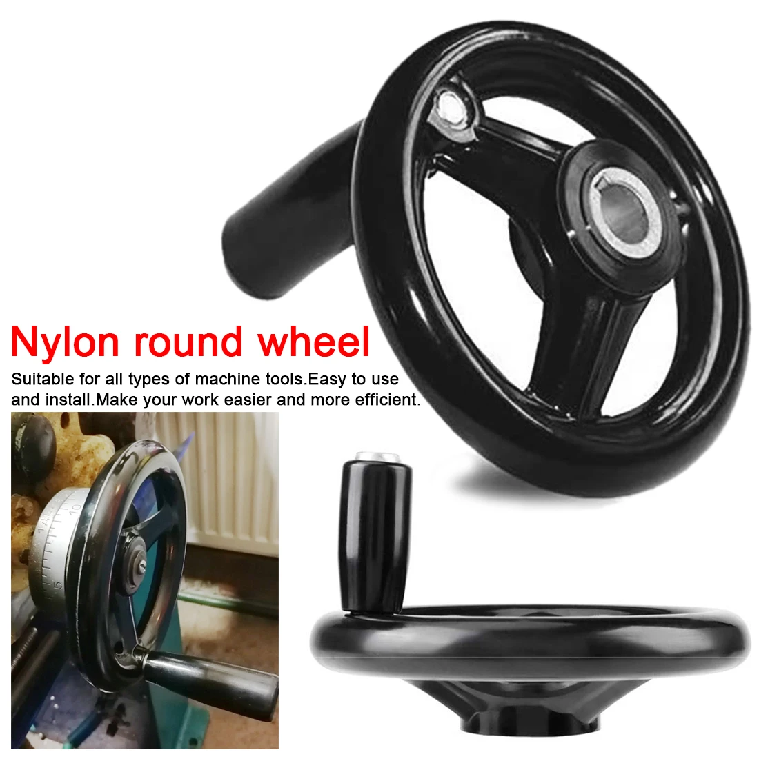 100/125/160/200/250mm Black Milling Machine Lathe CNC 3D Printer Spoked Hand Wheel Wavy Round bakelite three handwheel