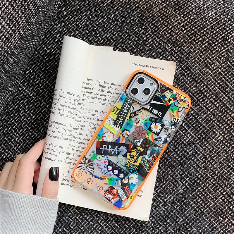 Ins корейский Стильный peaceminusone x фрагмент цветок этикетка чехол для iPhone 11 pro X XS MAX XR 8 7 6 S Plus Мягкий силиконовый чехол Capa