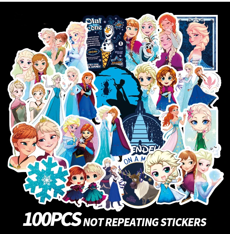 100 шт. Снежная наклейка принцесса Grafii ноутбуки Macbook lugag холодильник автомобильный Дорожный Чехол для ноутбука шлем настенный водонепроницаемый стикер s