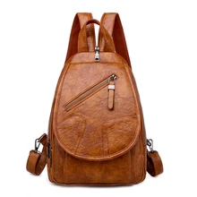 2020 Women Leather Backpacks High Quality Luxury Designer Bagpack Ladies Sac A Dos Female Pack Rucksacks For Girls Solid Travel