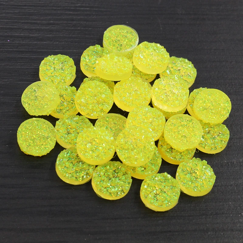 thumbnail image 1 of Nuevos cabujones de resina con parte posterior plana de estilo mineral natural Druzy de 8 mm, 10 mm, 12 mm, 40 piezas para pulseras, pendientes, accesorios para hacer joyas DIY, 1 of 5