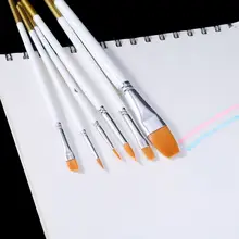 Новинка 6 шт Кисть для рисования профессиональная нейлоновая кисть для художника краски акварельные масла акриловые