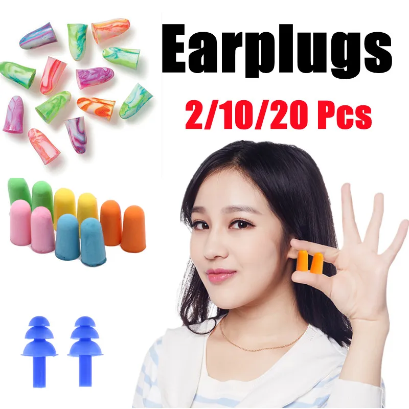 

2/10/20Pcs Comfort Soft Foam Ear Plugs Tapered Travel Sleep Noise Reduction Prevention Earplugs Sound Insulation Ear Protection