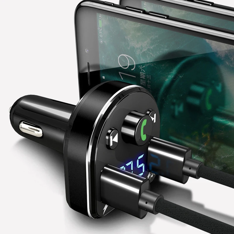 DSMOTEK беспроводной автомобильный FM Tansmitter Bluetooth 4,2 Handsfree автомобильный комплект MP3-плеер двойной USB зарядка телефона DC 12 В FM модулятор