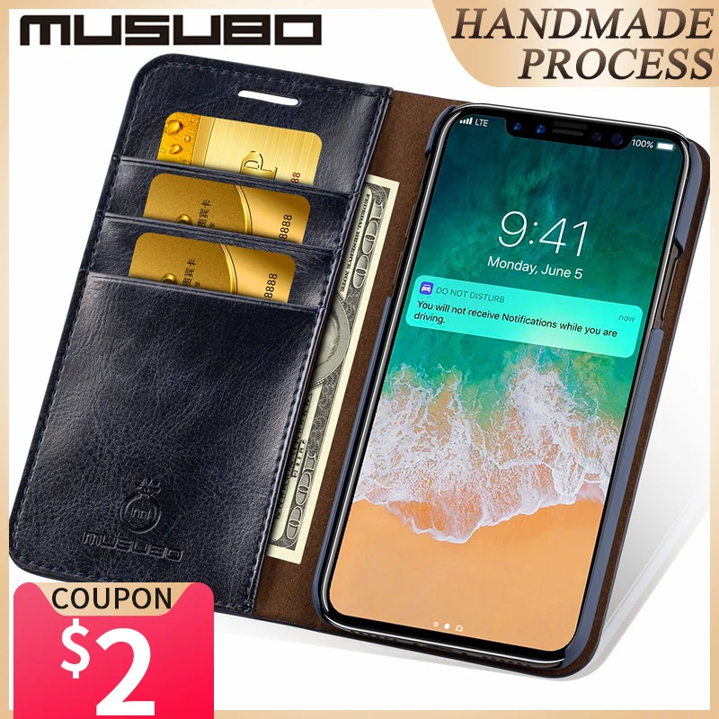 Musubo Кожаные Чехлы Телефон Для iPhone Xs Max XR X 8 плюс Держатель Роскошные Карты флип