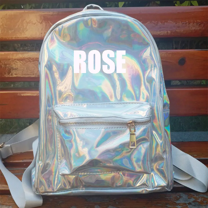 KPOP BlackPink New Album Kill This Love Laser Backpack School Bag Pink Silver ROSE JENNIE JISOO ROSE Forever Young FH212