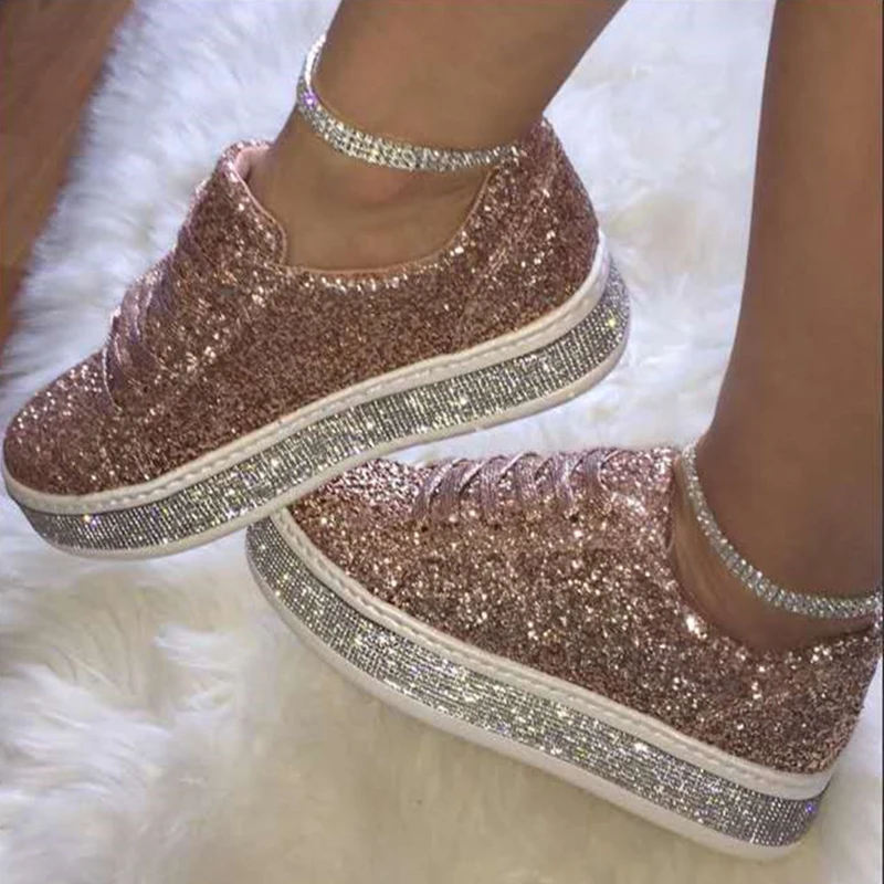 

Spring Shoe Women Crystal Slip On Flat Loafers Zipper Embossed Leather Ladies Glitter Fashion Female Luxury Designers Shoes
