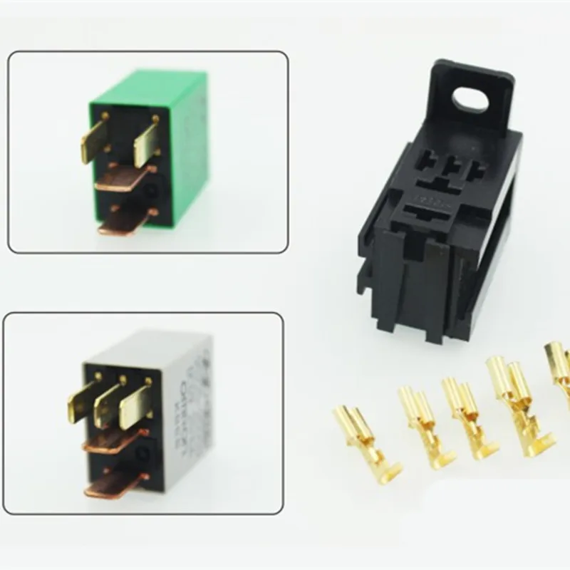 5 шт. DC12V/24 В 4-контактный 4 провода 5pin 5 проводов проводка для релейного разъема Держатель Разъем для автомобиля грузовика