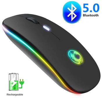 

RGB Wireless Mouse Bluetooth Computer Mouse Silent Ergonomic Rechargeable Mause With LED Optical Backlit USB Mice For PC Laptop