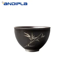 80 мл ручная роспись креативный серебряный чайный набор кунг-фу винтажный Японский стиль черные глянцевые грубые гончарные подвески-талисманы в китайском стиле мастер чашки