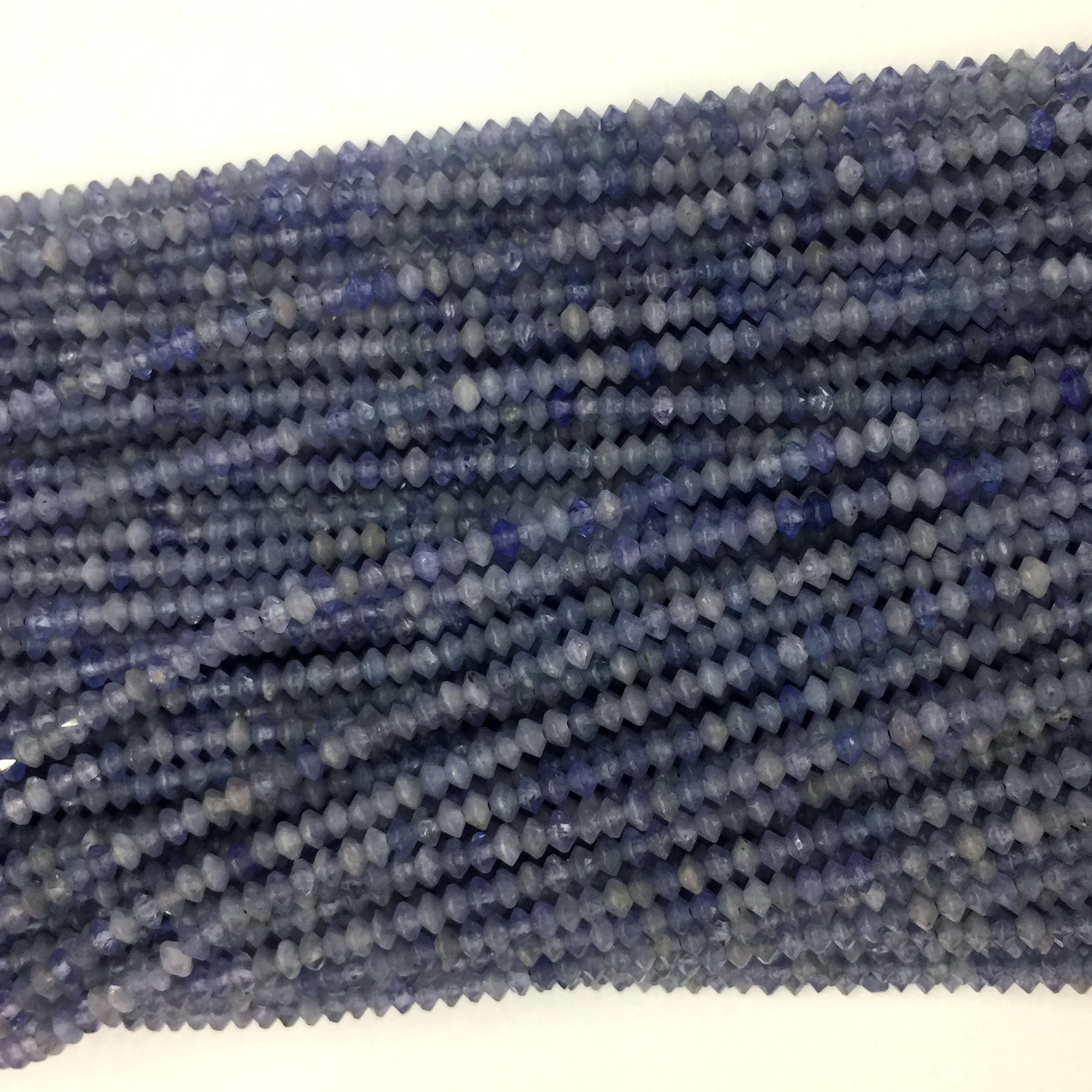 Настоящий натуральный голубой танзанит ограненные кружки ожерелья или браслеты маленькие Бусины 2x3 мм 1" 06106