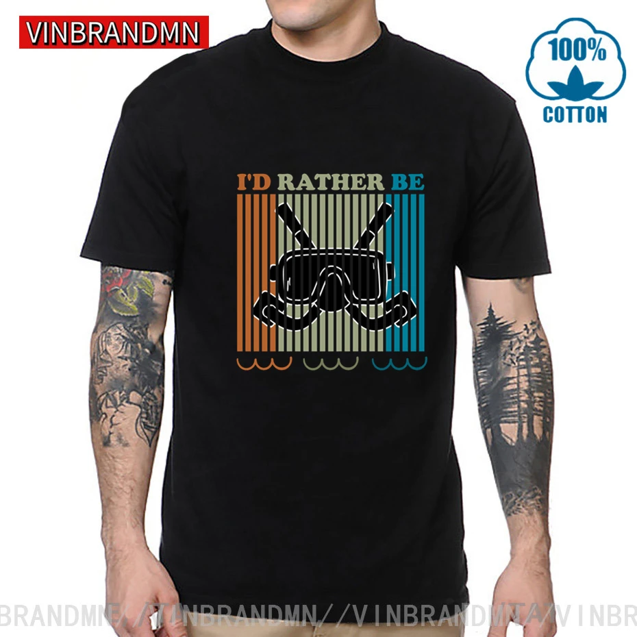 Vintage Vorrei Essere Scuba Diver T Shirt Uomo Retro Scuba Diving T-Shirt New Scuba Diver Tee Shirt Amanti Del Nuoto Abbigliamento Regalo