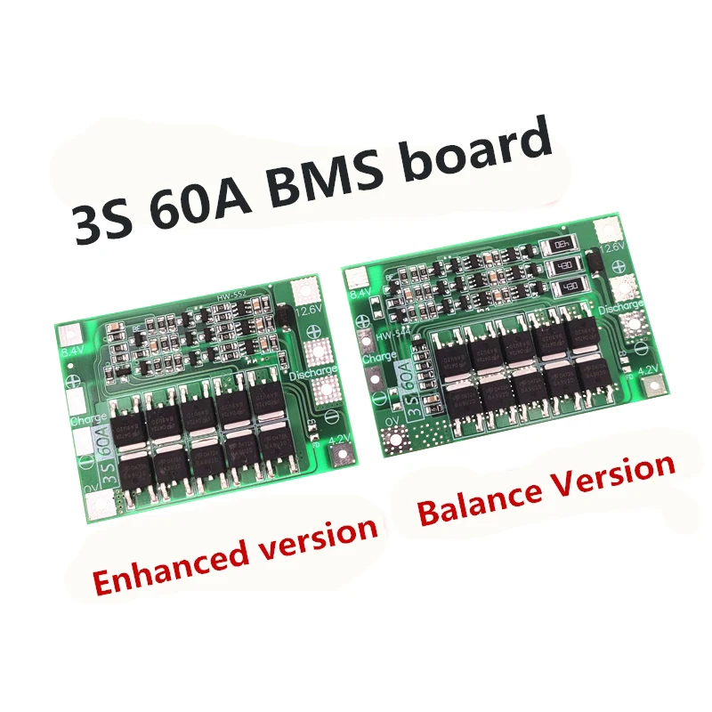 Balance 3S 60A Bms Board Li-Ion 12.6V 18650 Bms Pcm Scheda Di Protezione Della Batteria Per Batteria Agli Ioni Di Litio 18650 Modulo Caricabatterie