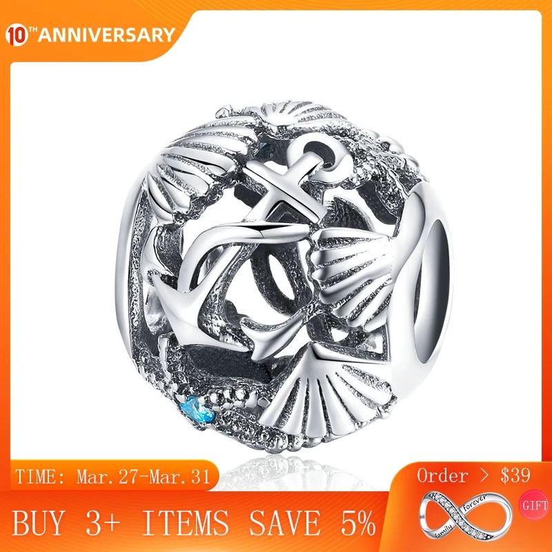 

CodeMonkey Authentic 925 Sterling Silver Tropical Beach Shell Beads Charms Fit Charm Bracelets & Necklaces DIY Jewelry CMC995