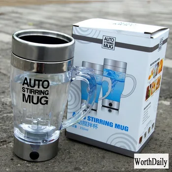 

New Automatic Blender Cup with Lid Lazy Stainless Steel Tea Cup Automatic Blender Coffee Cup Auto Magnetic Stirring Coffee Mug