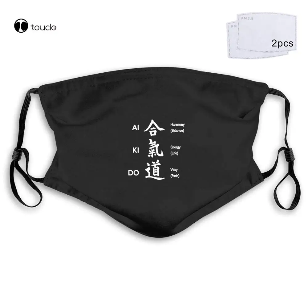 Маска для лица Aikido ai ki do w Kanji карманная многоразовая моющаяся | Аксессуары одежды