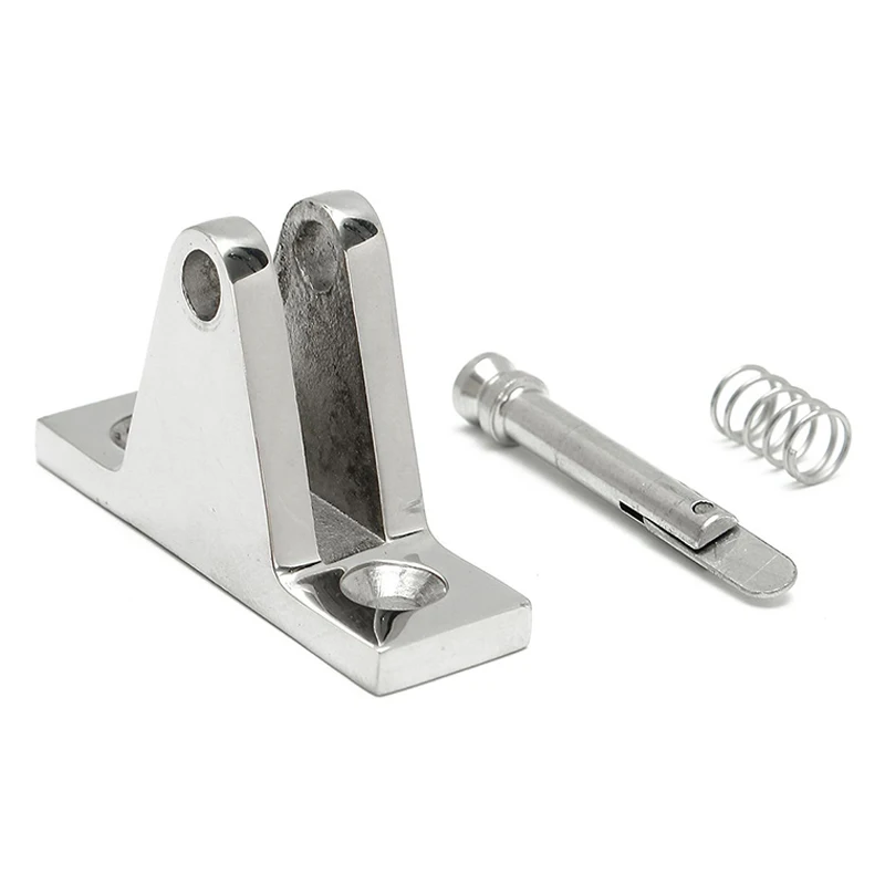 One Pair S.S Deck Mount Hinge Boat Bimini Top Fitting Cover 90 Degree Quick Pin