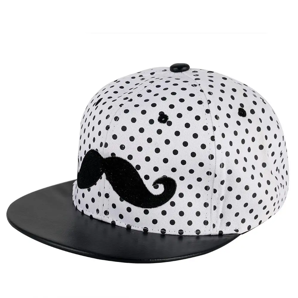 Мужские кепки в стиле хип-хоп, белые и черные бейсболки с усами, бейсболки для женщин и детей, летние баскетбольные кепки - Цвет: Белый