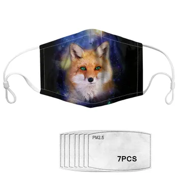 

Starry Sky Fox Pattern Women Cute Animals Lower Face Anti dustproof mascarillas PM2.5 Half Mouth Face Elastic Maske Custom
