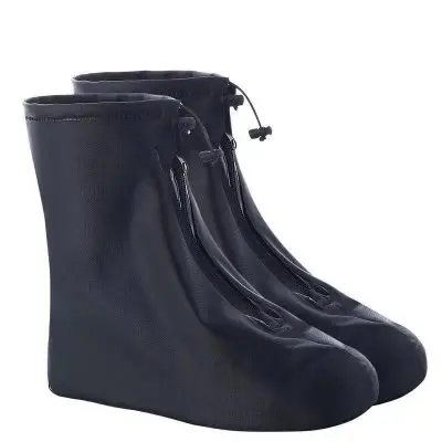 High-Quality Men's And Women's Rainproof And Waterproof Boots Cover Rubber Boots Reusable Shoe Cover  Non-Slip  Rain Boots black