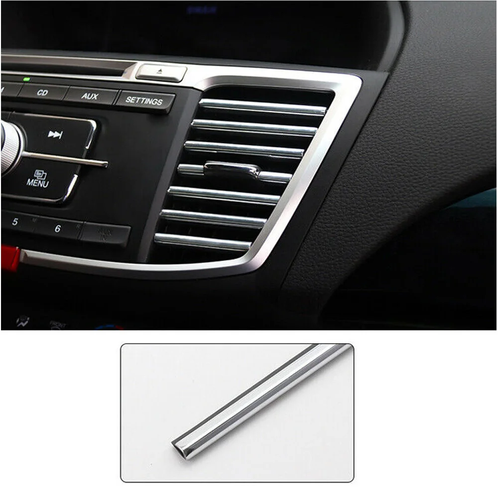 Декор вентиляционное отверстие отделка интерьера Кондиционер Выход полоса Декаль 10 шт. авто - Цвет: Silver