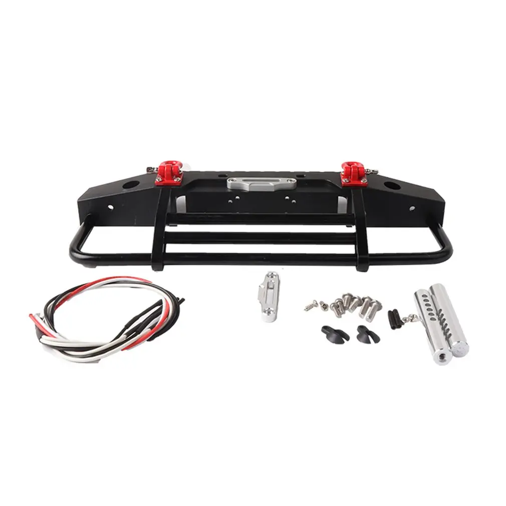 

Metal Front Bumper with Light for 1/10 RC Crawler Car D90 Axial SCX10 90046 Traxxas TRX-4 TRX4