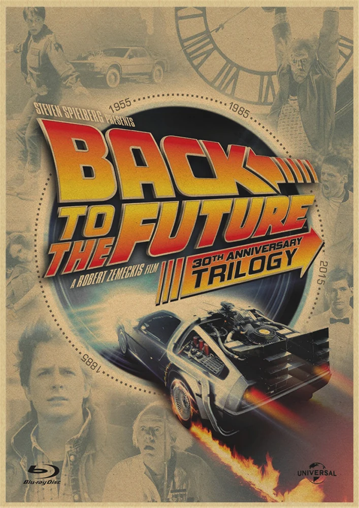 Classic Sci-fi Movie Back to The Future Retro Kraft Poster Wall Sticker Home Bar Art Posters Decor