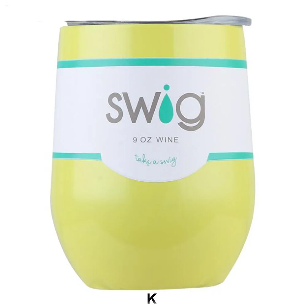 Swig кружки винного цвета Termos Tumber кружка из нержавеющей стали Термос Stemless 9oz с крышками