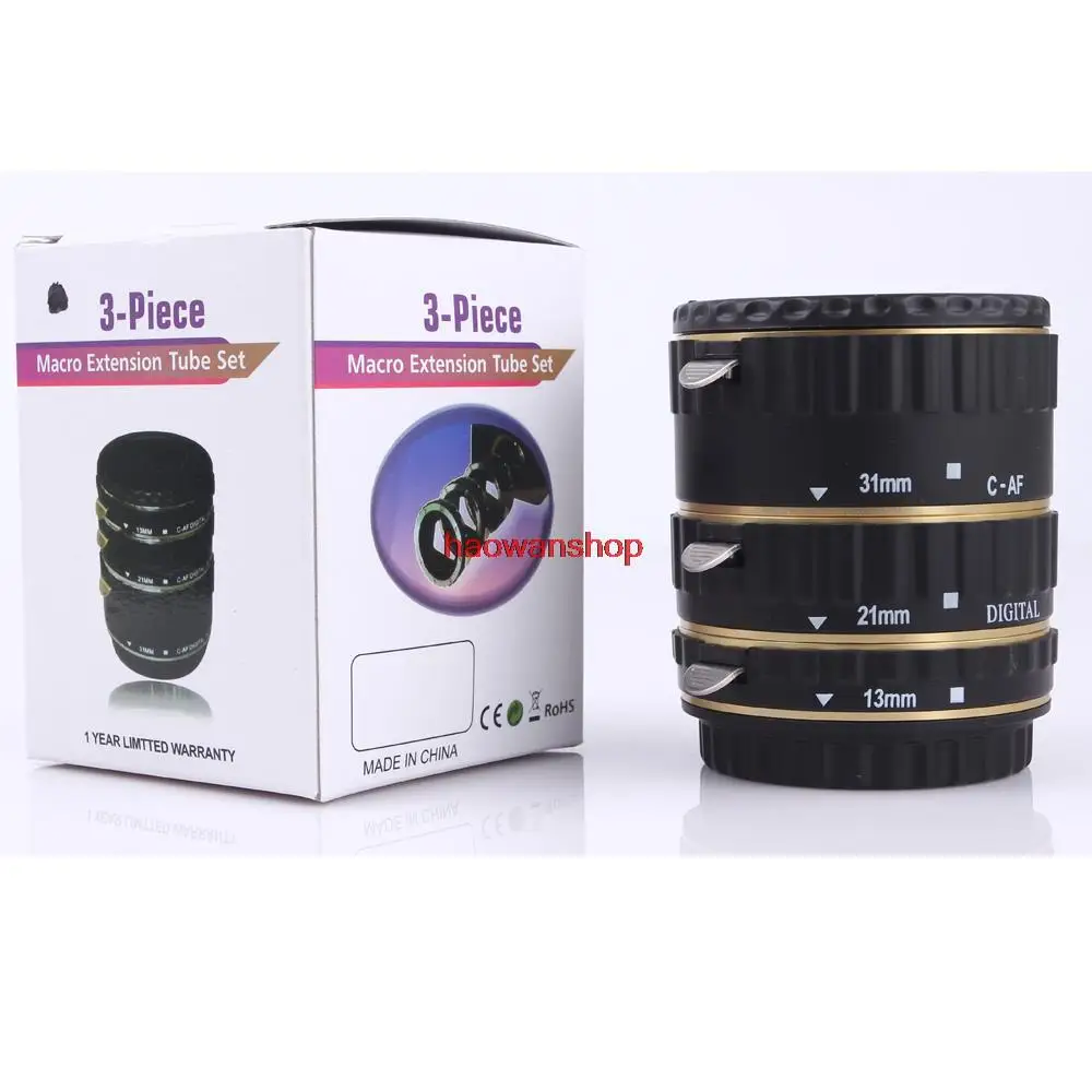 

Металлическое кольцо с автофокусом и удлинительной трубкой для canon EF EF-S 60D 650D 5DII 70D Golden