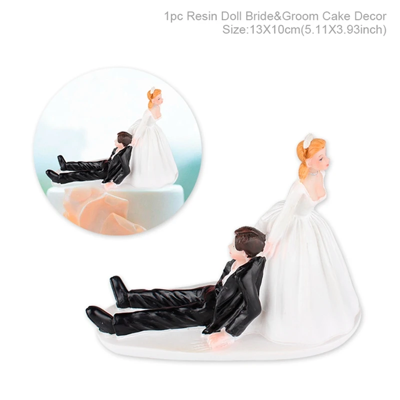 cake topper 2 Свадебный торт Топпер невесты быть Свадебные украшения для вечеринки сделанные своими руками топперы на свадебный торт куклы жениха и невесты забавные подарки - Цвет: cake topper 2