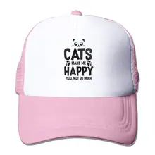 Кошки делают меня счастливым Вы не так много сетки бейсболки в стиле водителя грузовика шапки розовый