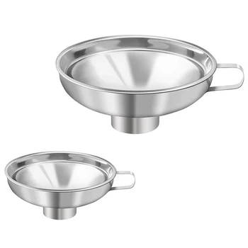 

Canning Funnel, 2 Pack Mason Jar Funnel Canning Funnel for Wide and Regular Jars, Stainless Steel Funnel Kitchen Funnel