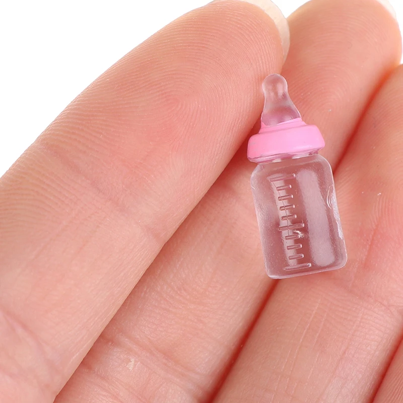 4Pcs Mini Milk Bottle 1:12 Dollhouse Miniature Baby Milk Bottle Doll House Decor