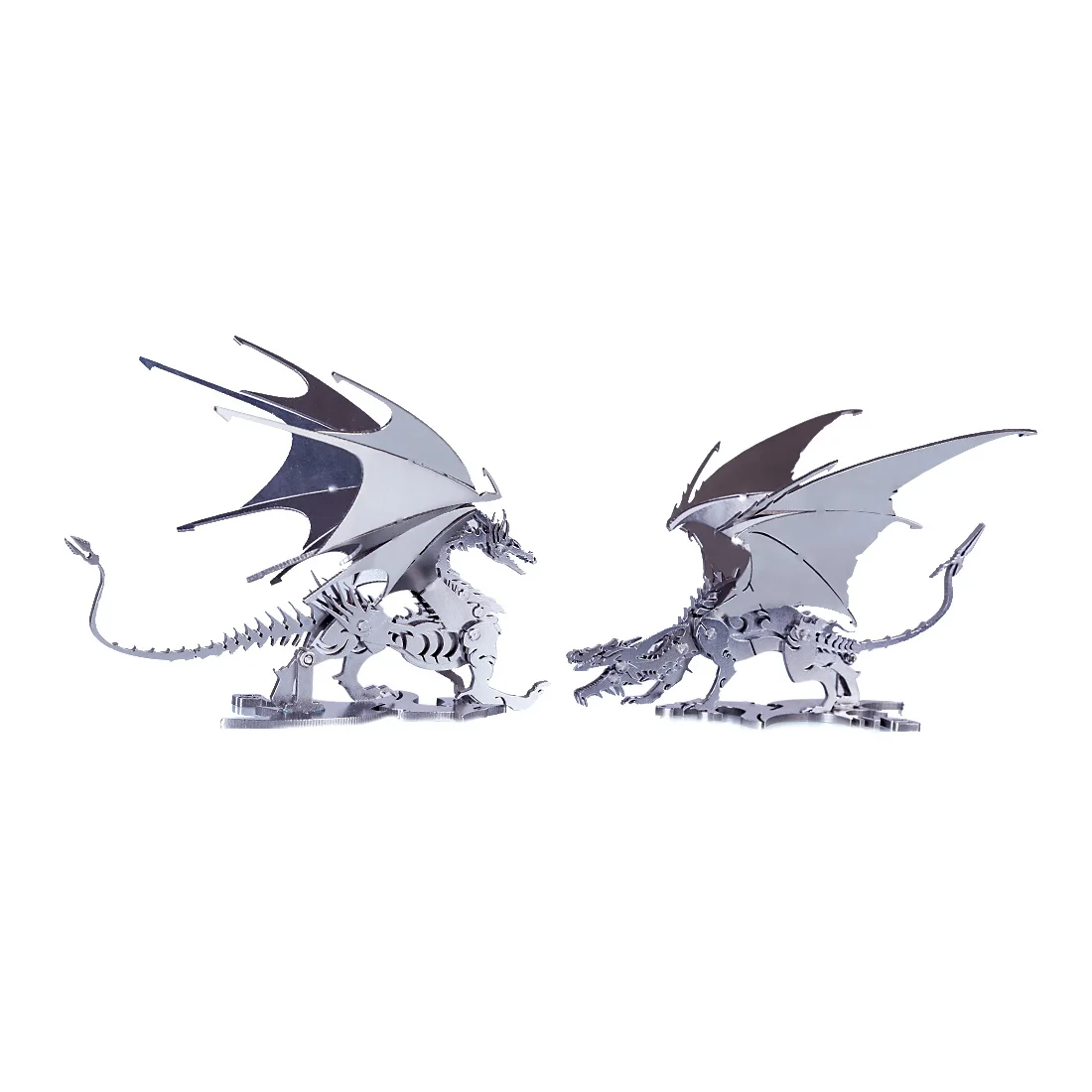 

DIY Assembled Animal Model Kit 3D Stainless Steel Assembled Detachable Model Puzzle Ornaments- Ice Dragon