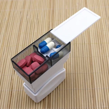 

1PC Hot Tablet Pill Medicine Crusher Grinder Grind Splitter Cutter Safe Organize Box Home Travel Use