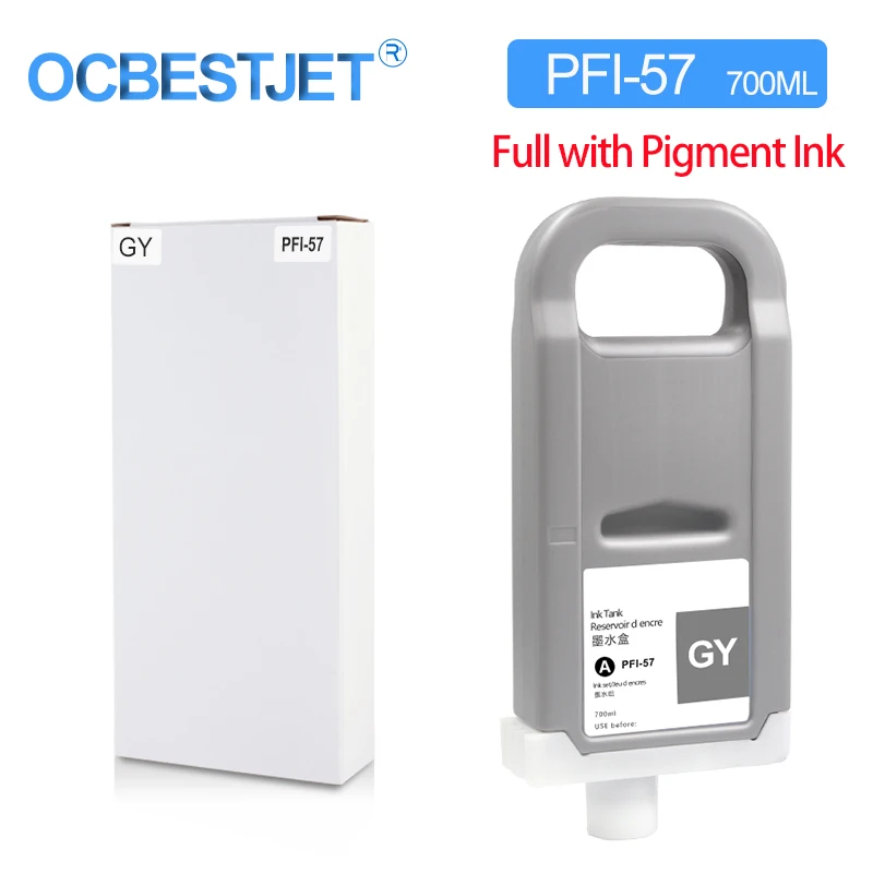 OCBESTJET PFI-57 PFI57 Compatible Ink Cartridge For Canon Pro 520 540 540s 560s Full with Pigment Ink (12 Color Optional) 