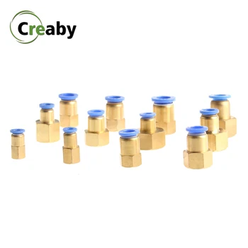 

PCF Pipe Fitting 6mm-16mm 10mm 14mm OD Hose Tube M5 1/8" 1/4" 3/8" 1/2" BSP Female Thread Brass Air Pneumatic Quick Connector