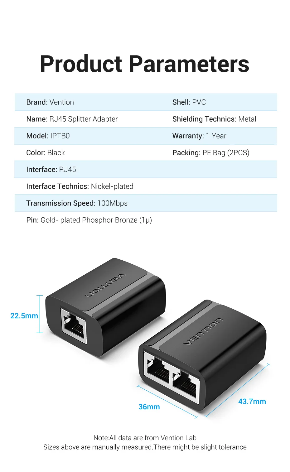 Adaptador do conector do divisor do ethernet,