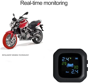 

Cordless High Precision Waterproof TPMS Motorcycle Tire Pressure Monitoring System 2 External Sensor Moto Tools