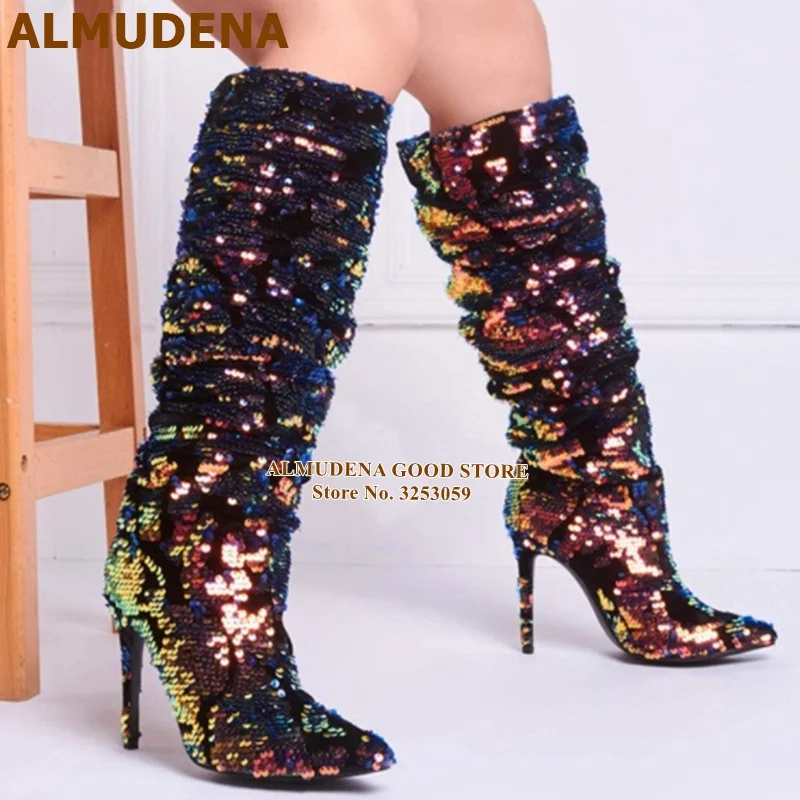 彩色亮片短靴 (6)