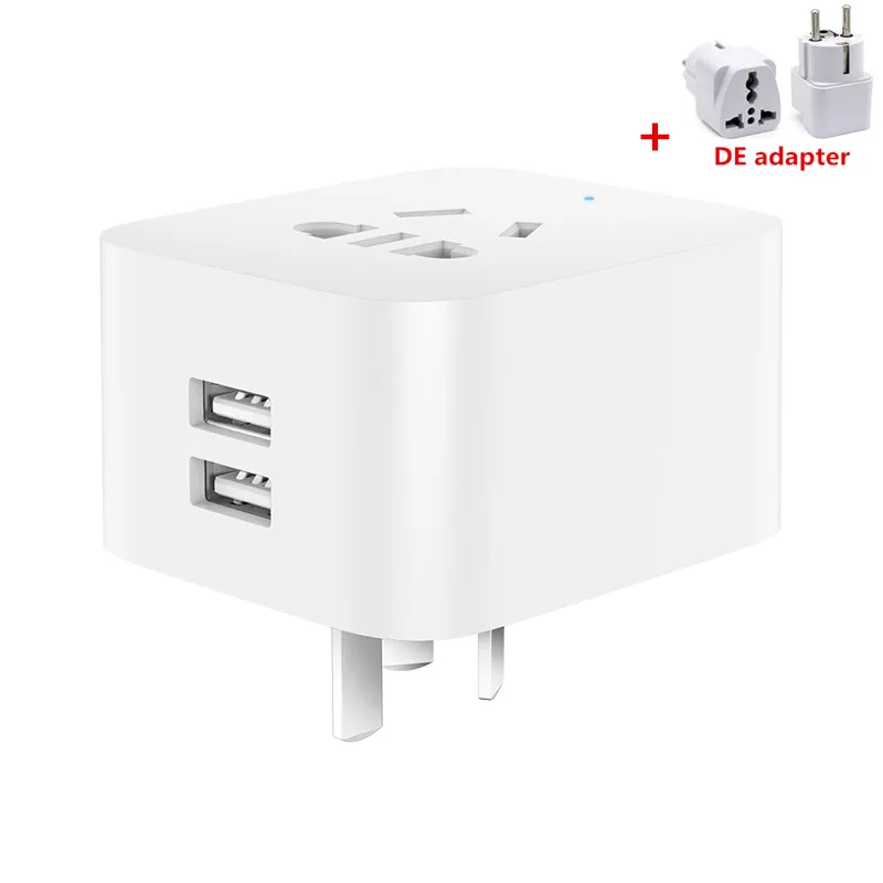 Add DE Adapter Новейшая смарт-розетка Xiaomi Mijia, Bluetooth Gateway Edition, двойной USB, умная wifi розетка, адаптер питания, Mijia, устройство для умного дома - Цвет: Add DE Adapter