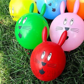 

Helium Balloon Rabbit head Balloons 30pcs Animal Rabbit Ear Ball for Birthday Party Kids decoration Babyshower boy/girl