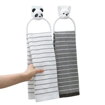 

Punch-Free Towel Rack Cute Cartoon Animal Towel Rack Creative Wall Hanging Towel Ring Cute Dog Panda Hand Towel Holder Rack