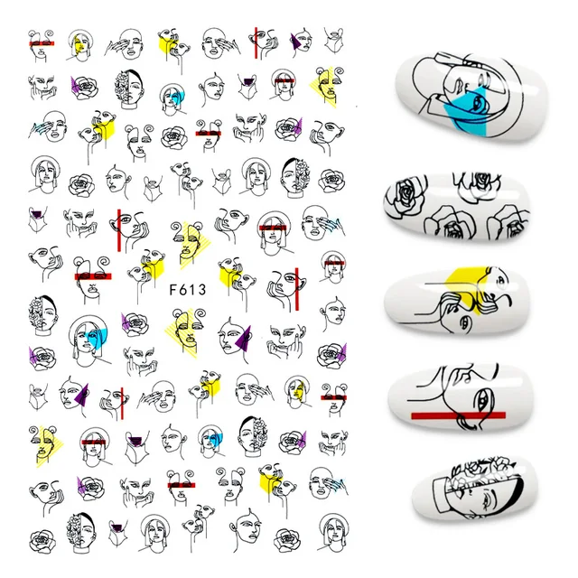 3D Nail Stickers Leaves Butterfly Panda Love Heart Design Stickers For Nails Manicure Foil Nail Art Decor pegatinas para uñas A140283