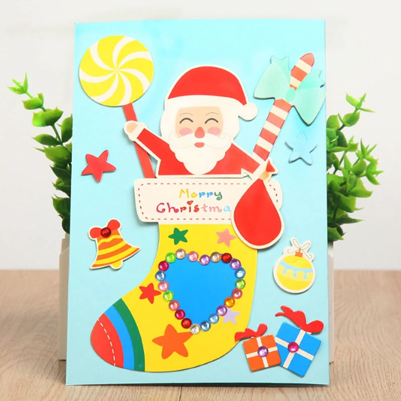 Santa Claus1 Saizhi Санта Клаус веселая Рождественская елка бумажные поздравительные открытки пожелания ремесло DIY Искусство ремесло набор детский сад развивающие игрушки - Цвет: Santa Claus1