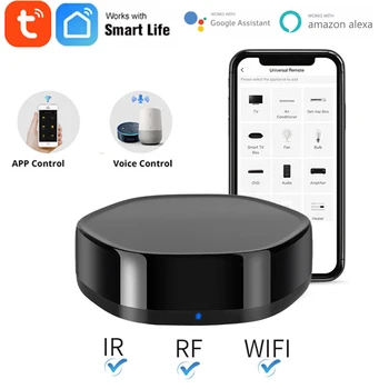 

Wifi RF IR Remote Control Smart Home Blaster Infrared Wireless Smart Remote Control Via Tuya APP Work With Alexa Google Home