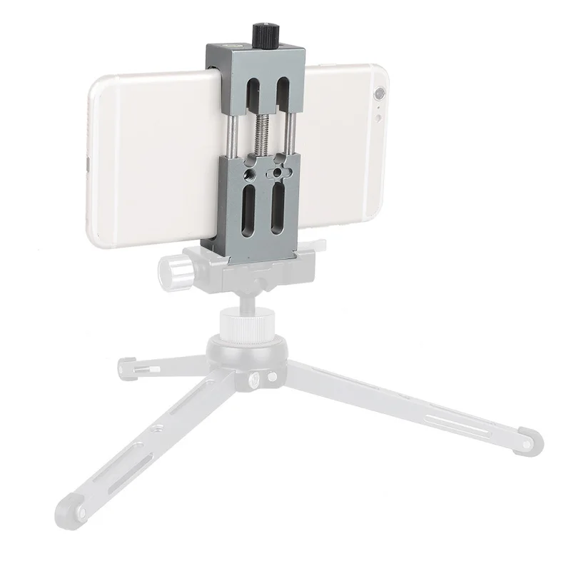

Black Aluminum Mobile Phone Bracket Holder Metal Photography Accessory Camera Tripod Fixing Clip Selfie Clamp